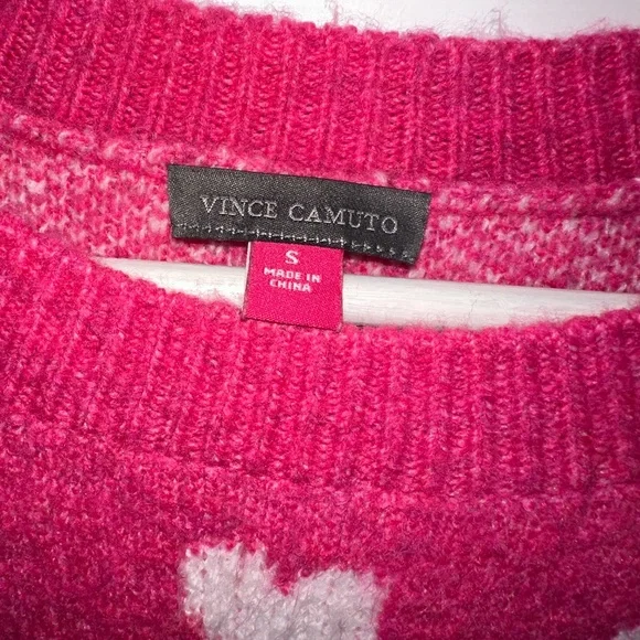 Vince Camuto - Pink Heart Sweater - Picture 2 of 3